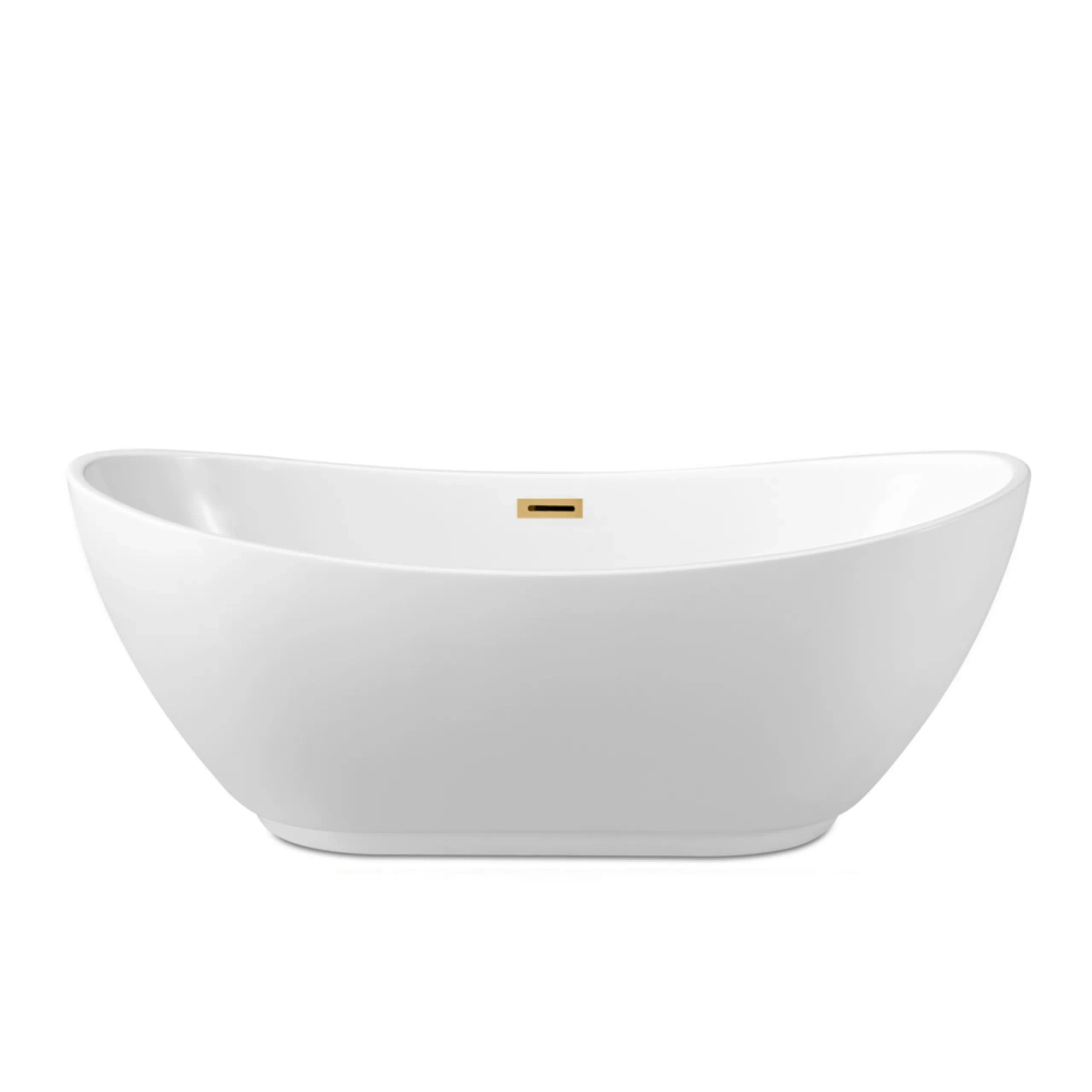 Cazi baie - Cadă freestanding PARMA alb cu preaplin și dop auriu, 170x72 cm, din acril