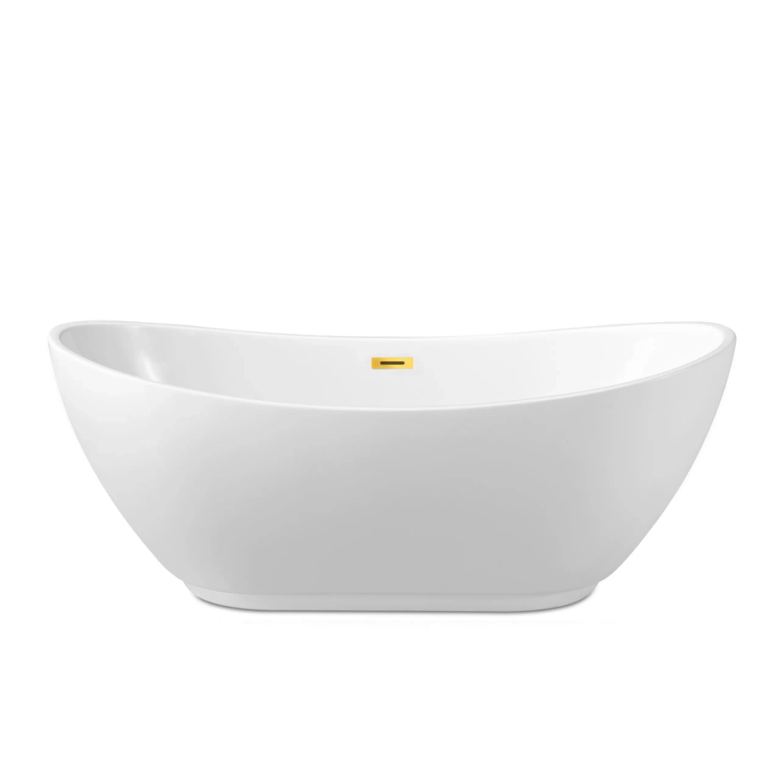 Cazi baie - Cadă freestanding PARMA alb cu preaplin și dop auriu oglinda, 170x72 cm, din acril