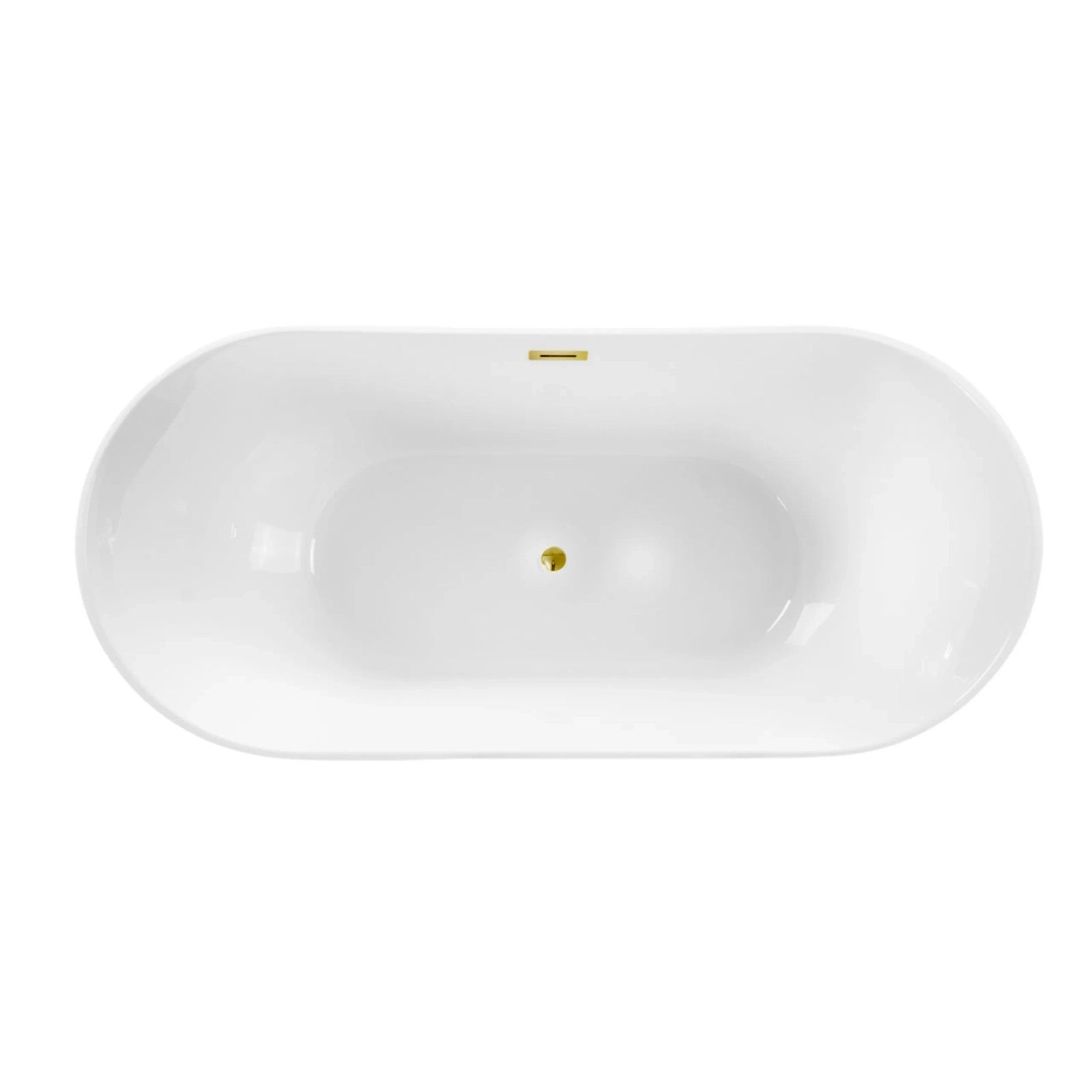 Cadă freestanding PARMA alb cu preaplin și dop auriu oglinda, 170x72 cm, din acril [2]