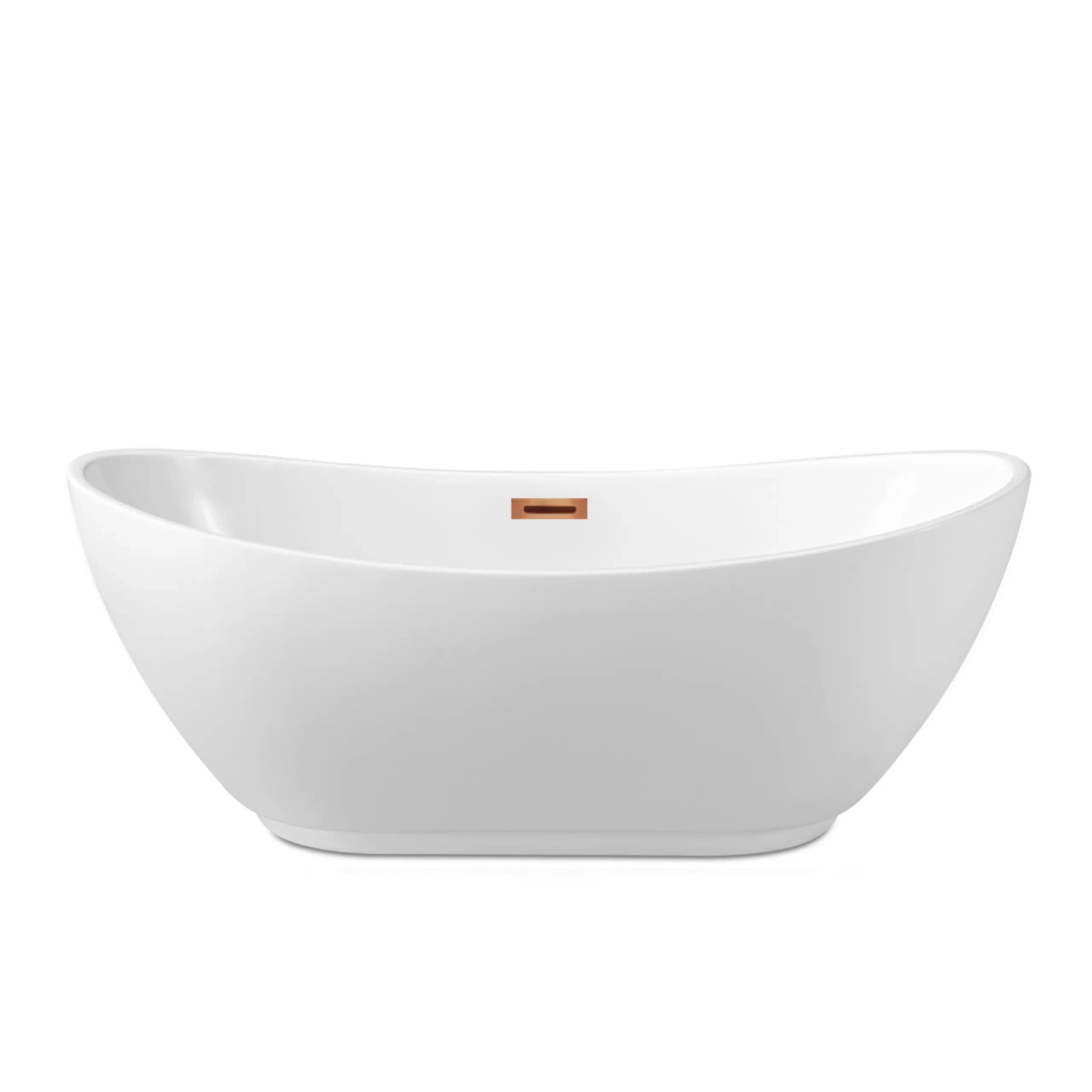 Cazi baie - Cadă freestanding PARMA alb cu preaplin și dop cupru, 170x72 cm, din acril