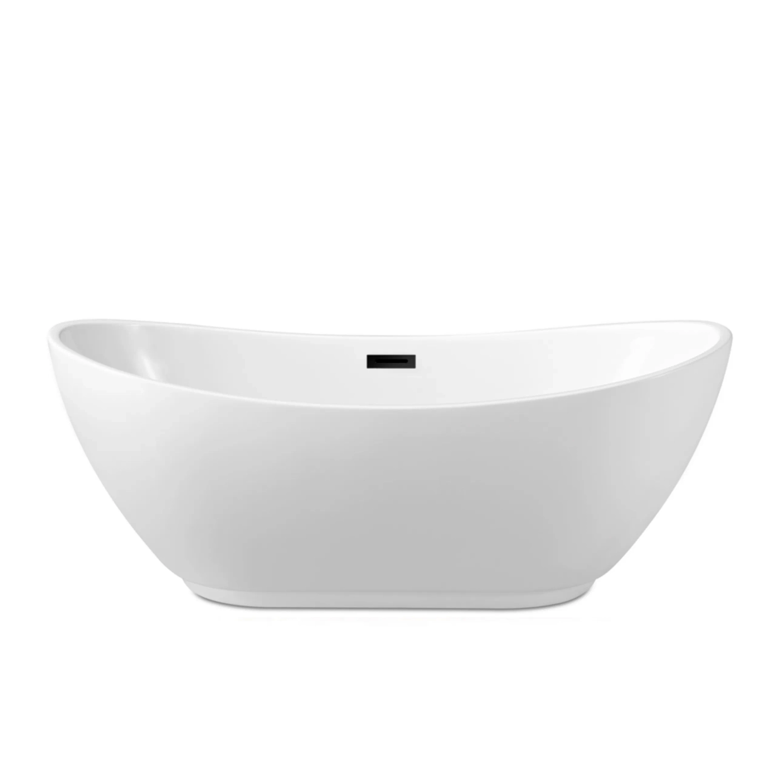 Cazi baie - Cadă freestanding PARMA alb cu preaplin și dop negru, 170x72 cm, din acril