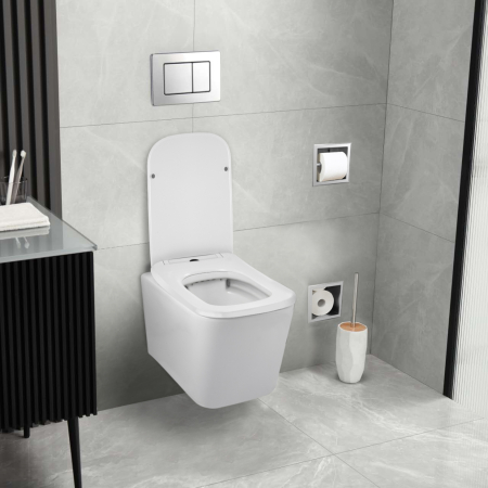 Capac WC cu închidere lentă Balneo LUGA Alb, 44.5x34 cm [1]