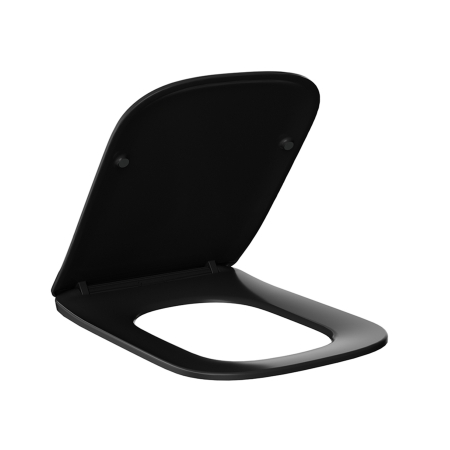 Capace WC - Capac WC cu închidere lentă LUGA Negru, 44.5x34 cm
