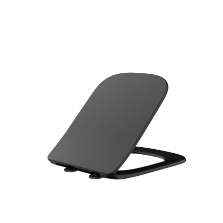 Capac WC cu închidere lentă LUGA Negru, 44.5x34 cm [3]