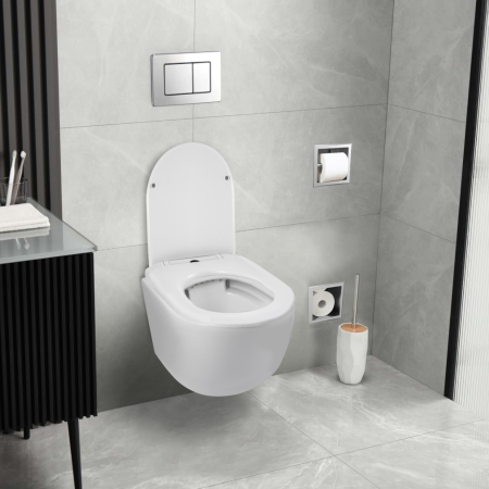 Capac WC cu închidere lentă LUNA/LUXA Alb, 42x36 cm [1]