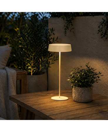 Iluminat exterior - Lampă de masă portabilă pentru exterior, 2,2W, 3000K, din aluminiu, auriu, Zambelis Lights E291