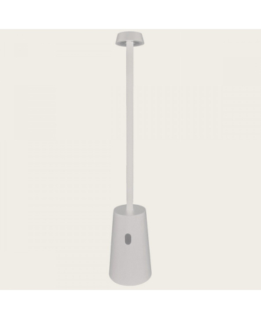 Iluminat exterior - Lampă de masă portabilă pentru exterior, 2W, 3000K, din aluminiu, alb, Zambelis Lights E398
