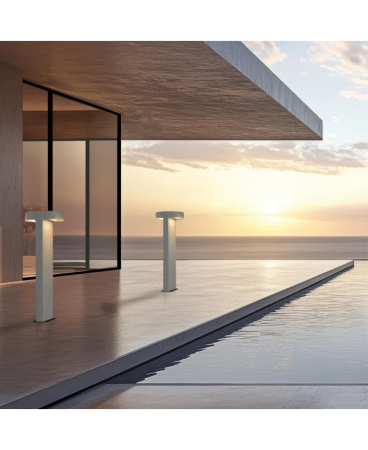 Lampi de podea exterior - Lampă de podea pentru exterior LED, 2 x 8W, 3000K, din beton, Zambelis Lights E384