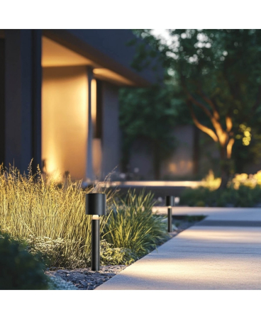 Lampi de podea exterior - Lampă de podea pentru exterior LED, 8W, 3000K, negru nisipiu, IP65, Zambelis Lights E408
