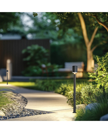 Lampi de podea exterior - Lampă de podea pentru exterior LED, 8W, 3000K, negru nisipiu, IP65, Zambelis Lights E409