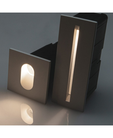 Iluminat exterior - Lampă pentru trepte LED, 3W, 3000K, din aluminiu, alb, Zambelis Lights E319