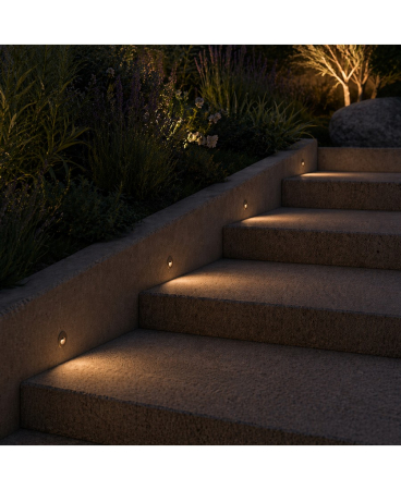 Iluminat exterior - Lampă pentru trepte LED, 3W, 3000K, din aluminiu, alb, Zambelis Lights E320