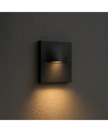 Iluminat exterior - Lampă pentru trepte LED, 3W, 3000K, din aluminiu, grafit, IP65, Zambelis Lights E450