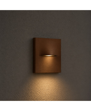 Iluminat exterior - Lampă pentru trepte LED, 3W, 3000K, din aluminiu, maro, IP65, Zambelis Lights E452
