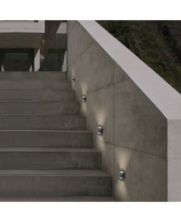 Iluminat exterior - Lampă pentru trepte LED, 3W, 3000K, din aluminiu, negru, Zambelis Lights E301