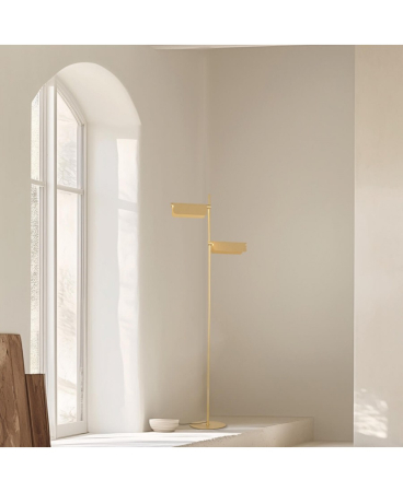 Lampi de podea - Lampadar LED, 12W, 3000K, auriu periat, Zambelis Lights 25194