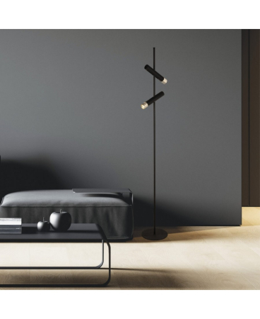Lampi de podea - Lampadar LED, 7W, 3000K, din metal, negru, auriu, Zambelis Lights 22032