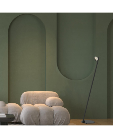 Lampi de podea - Lampadar LED, 7W, 3000K, negru nisipiu, nichel, Zambelis Lights 25345