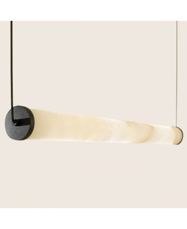 Lustre si pendule - Lustră liniară LED, 20W, 3000K, din alabastru, negru nisipiu, Zambelis Lights 2538