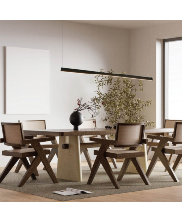 Lustre si pendule - Lustră liniară LED, 32W, 3000K, negru nisipiu, Zambelis Lights 2556