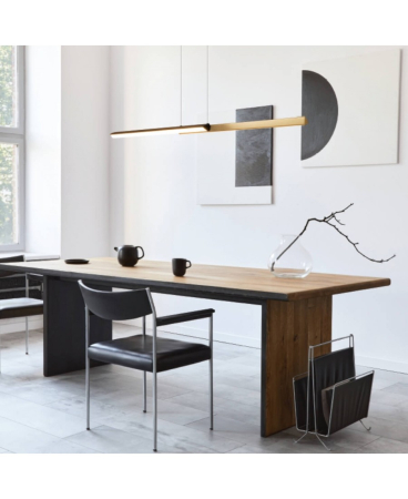 Lustre si pendule - Lustră liniară LED, 44W, 3000K, din alamă, alamă, negru nisipiu, Zambelis Lights 2559