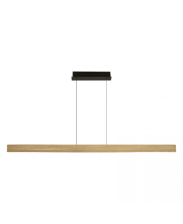 Lustre si pendule - Lustră liniară LED, 46W, 3000K, din aluminiu, negru, auriu periat, Zambelis Lights 25196