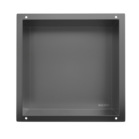 Mobilier - Raft incastrat patrat Balneo Wall-Box, nisa de dus, Gun metal, fara rama, 30x30x10 cm