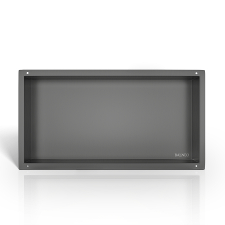 Mobilier - Raft incastrat Balneo Wall-Box, nisa de dus, Gun metal, fara rama, 60x30x10 cm