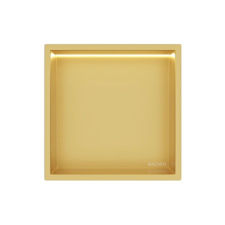 Mobilier - Raft încastrat Balneo Wall-Box One, 30x30x10 cm, Auriu cu LED