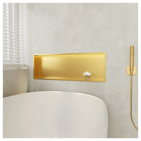 Raft încastrat Balneo Wall-Box One, 90x30x10 cm, Auriu cu LED [3]