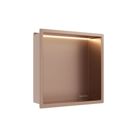 Raft încastrat Balneo Wall-Box One, 30x30x10 cm, Cupru cu LED [2]