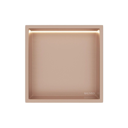 Mobilier - Raft încastrat Balneo Wall-Box One, 30x30x10 cm, Cupru cu LED