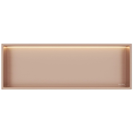 Mobilier - Raft încastrat Balneo Wall-Box One, 90x30x10 cm, Cupru cu LED