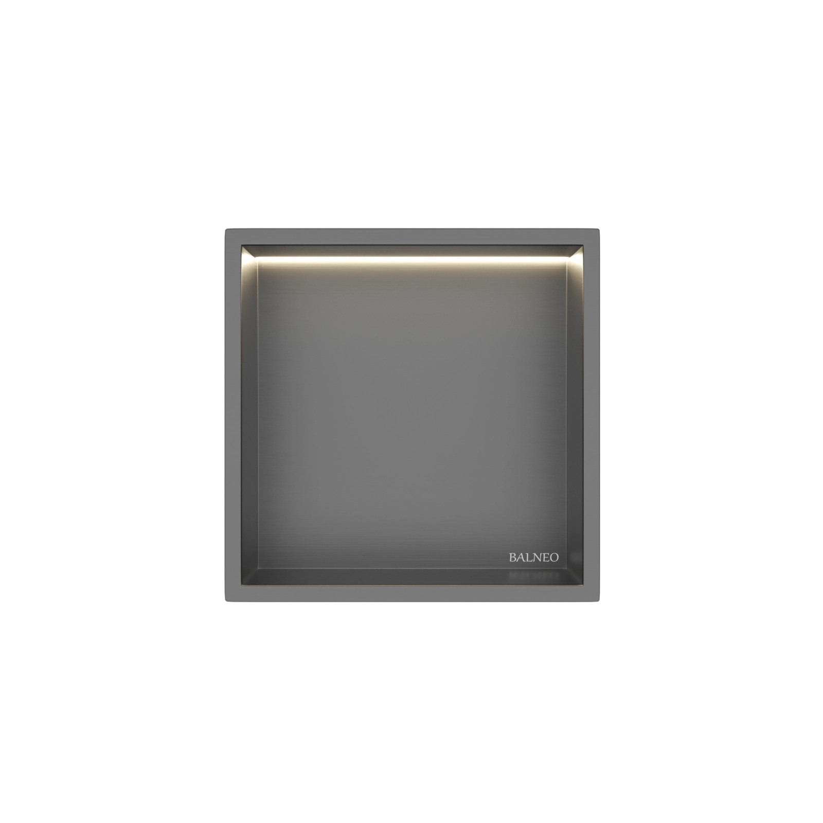 Mobilier - Raft încastrat Balneo Wall-Box One, 30x30x10 cm, Grafit cu LED