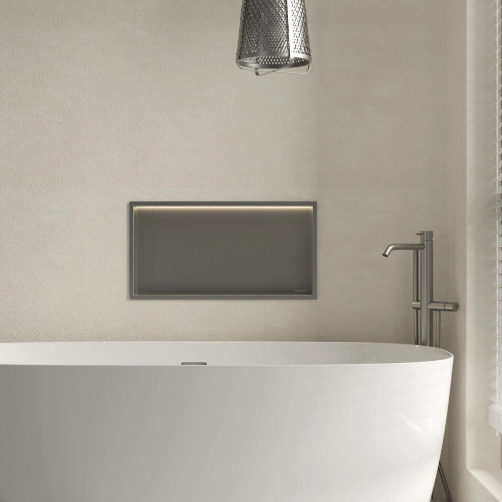 Raft încastrat Balneo Wall-Box One, 60x30x10 cm, Grafit cu LED [2]