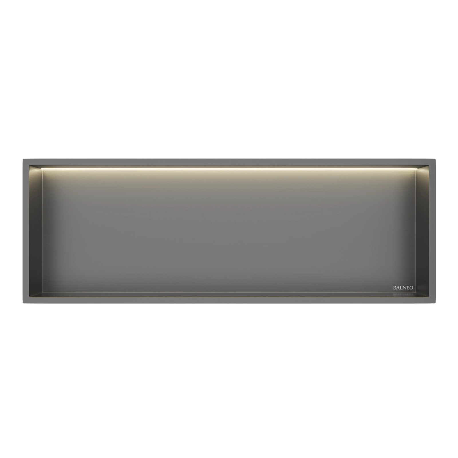 Mobilier - Raft încastrat Balneo Wall-Box One, 90x30x10 cm, Grafit cu LED