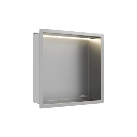 Raft incastrat Balneo Wall-Box One, nisa de dus, Inox, cu LED, 30x30x10 cm [2]