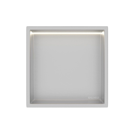Mobilier - Raft incastrat Balneo Wall-Box One, nisa de dus, Inox, cu LED, 30x30x10 cm