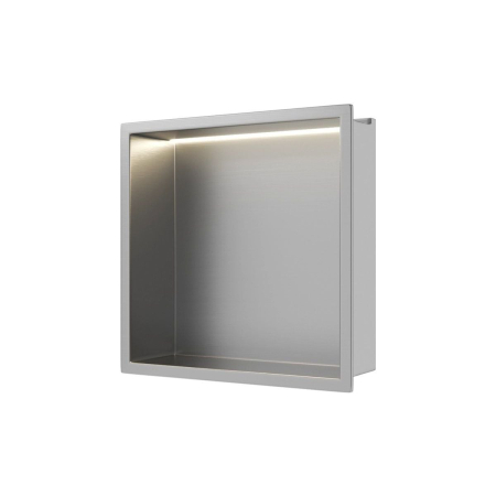 Raft incastrat Balneo Wall-Box One, nisa de dus, Inox, cu LED, 30x30x10 cm [1]