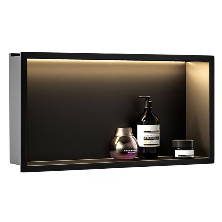 Raft încastrat Balneo Wall-Box One, 60x30x10 cm, Negru cu LED [2]