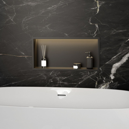 Raft încastrat Balneo Wall-Box One, 60x30x10 cm, Negru cu LED [3]