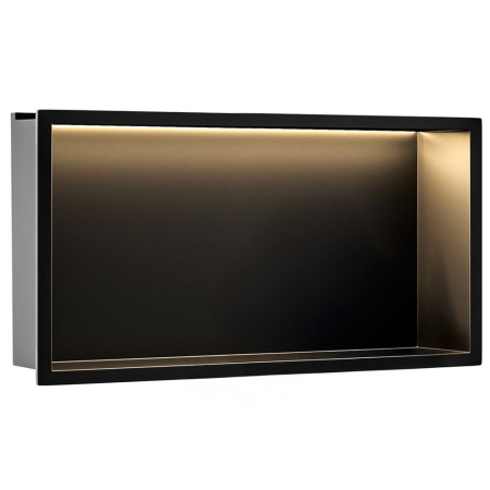 Mobilier - Raft încastrat Balneo Wall-Box One, 60x30x10 cm, Negru cu LED