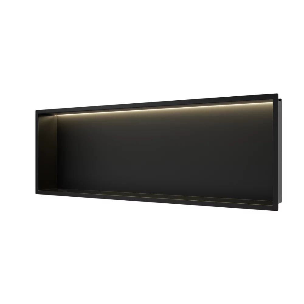 Raft încastrat Balneo Wall-Box One, 90x30x10 cm, Negru cu LED [3]