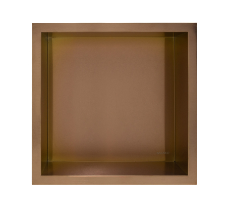 Raft incastrat patrat Balneo Wall-Box, nisa de dus, cupru periat, 30x30x10 cm [1]