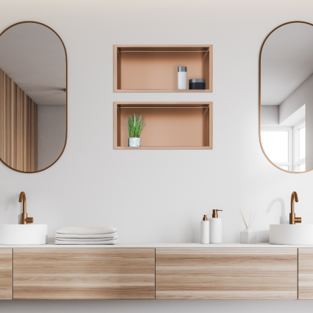 Raft incastrat Balneo Wall-Box, nisa de dus, cupru periat, 45x20x10 cm [1]
