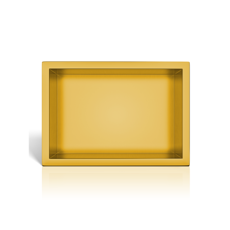 Mobilier baie - Raft incastrat Balneo Wall-Box, nisa de dus, auriu periat, 30x20x10 cm