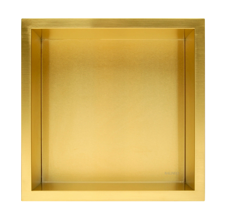 Raft incastrat patrat Balneo Wall-Box, nisa de dus, auriu periat, 30x30x10 cm [3]