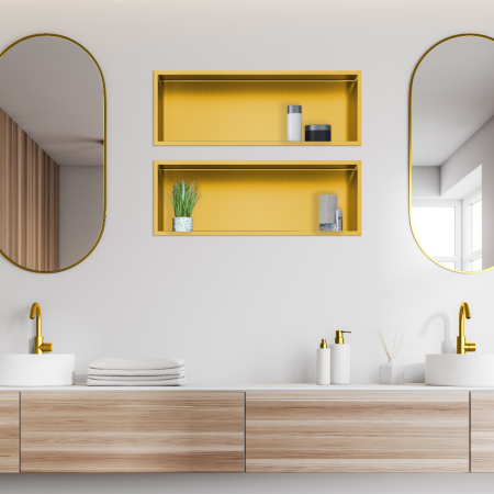 Raft incastrat Balneo Wall-Box, nisa de dus, auriu periat, 60x20x10 cm [1]