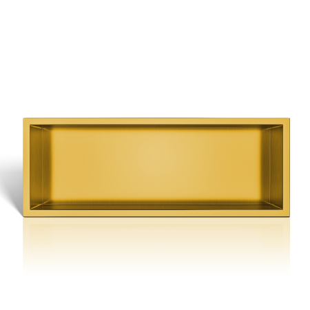 Mobilier baie - Raft incastrat Balneo Wall-Box, nisa de dus, auriu periat, 60x20x10 cm