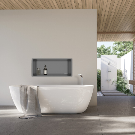Raft incastrat Balneo Wall-Box One, nisa de dus, Gun Metal periat, 60x30x10 cm [2]
